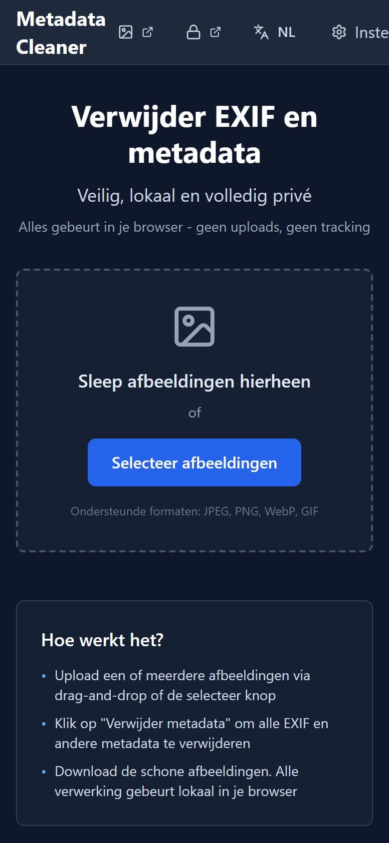 Metadata Cleaner, iPhone