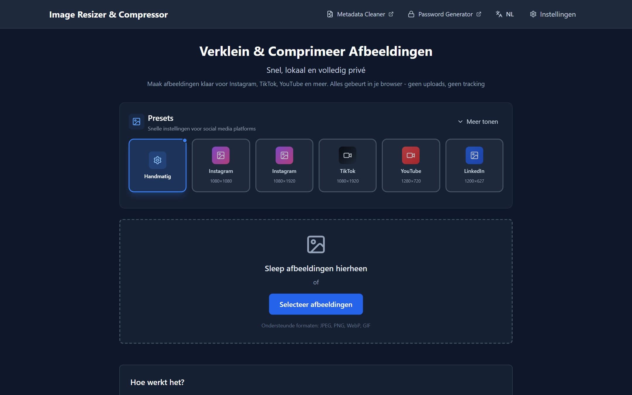 Image Resizer op een computerscherm