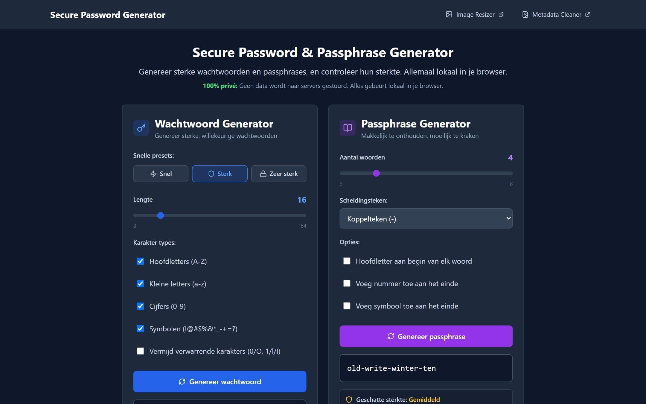 Password Generator op een computerscherm