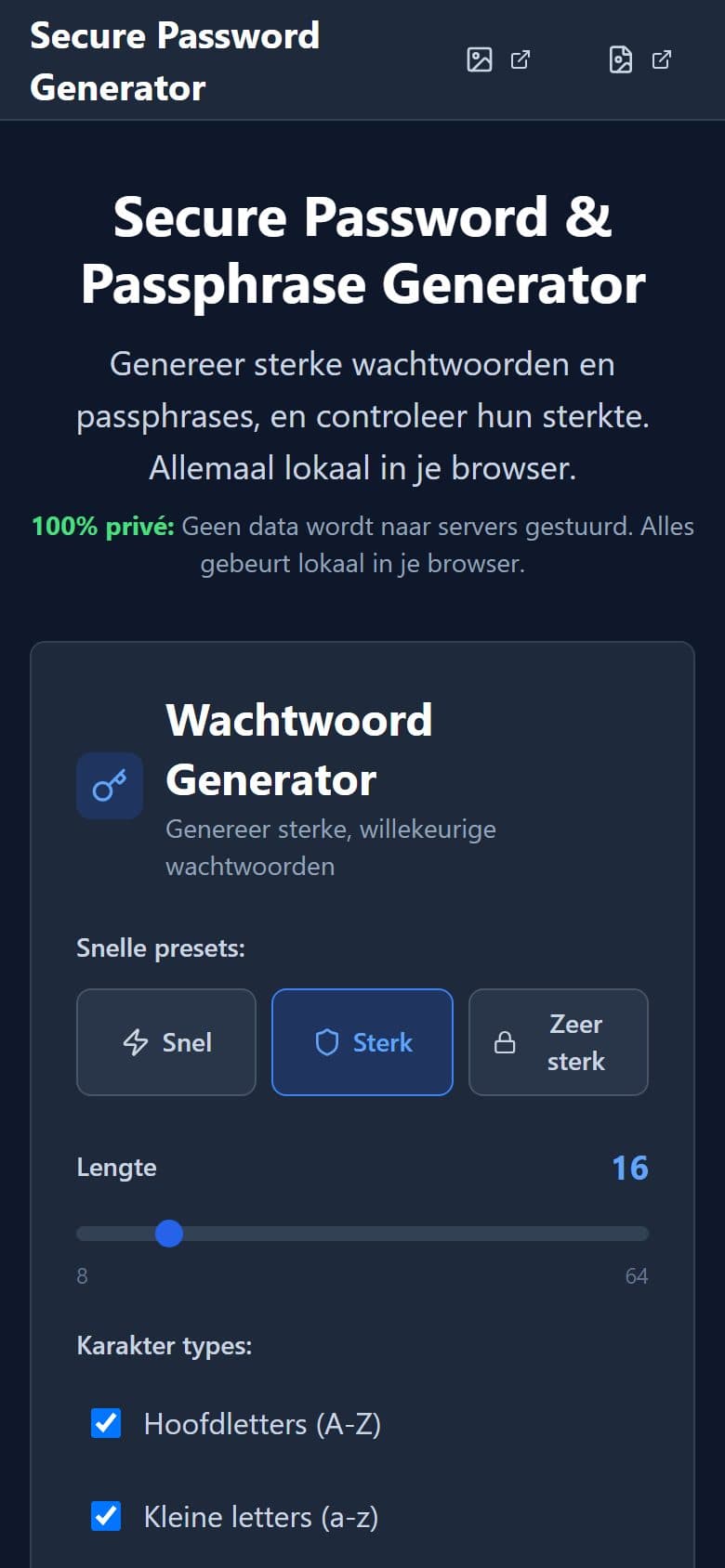 Password Generator, iPhone