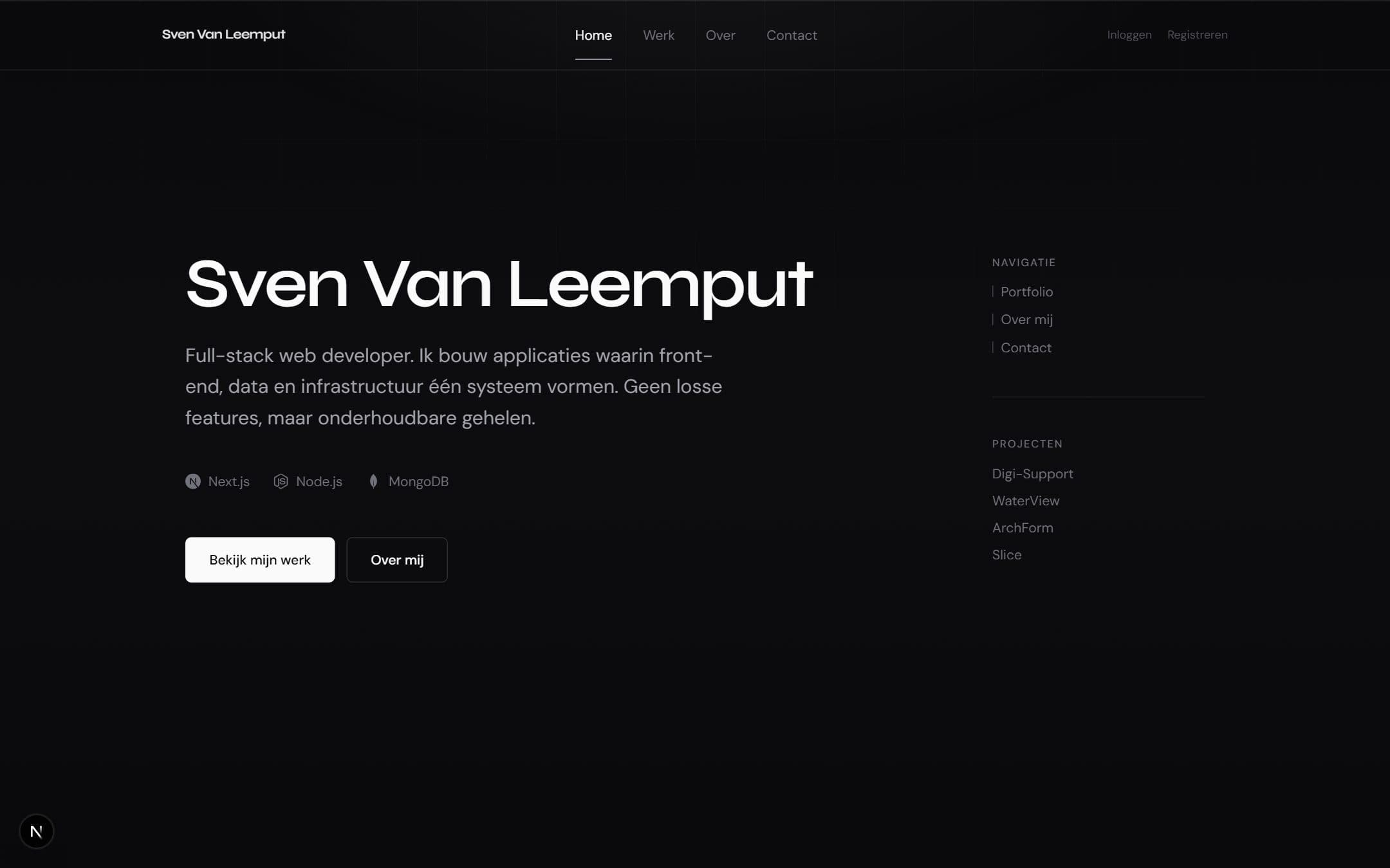 vanleemputsven.be op een computerscherm